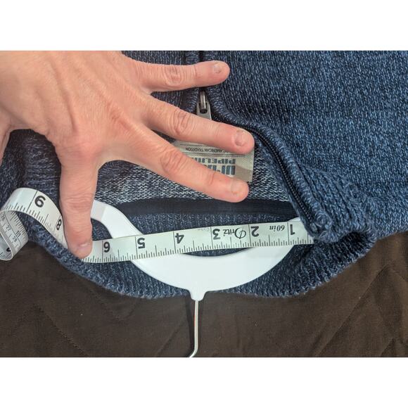 Men's blue 2 tone 1/4 zip knit sweater by Urban Pipeline size Large - Picture 7 of 9